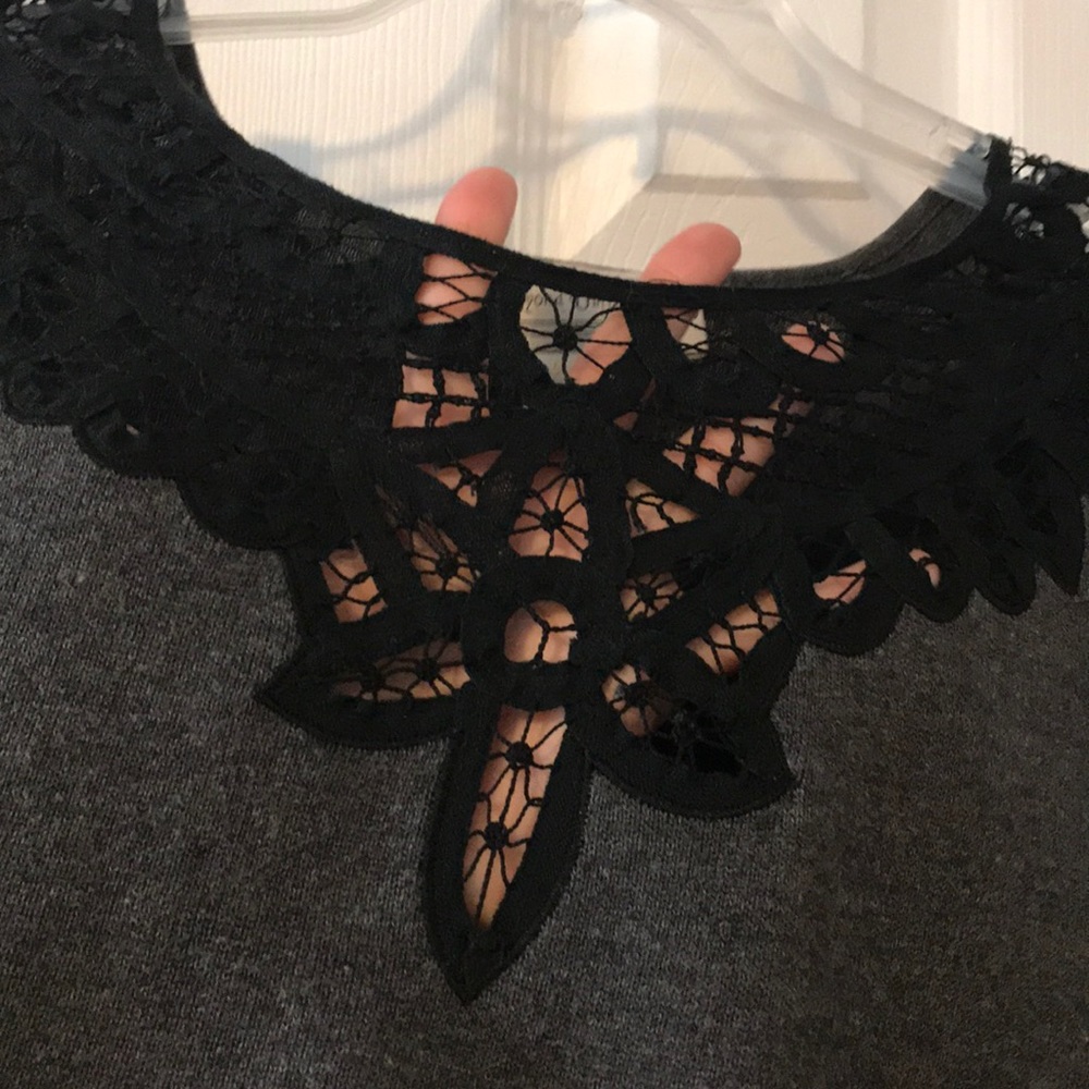Beyond vintage charcoal lace sweater- SWIPE - Picture 5 of 8